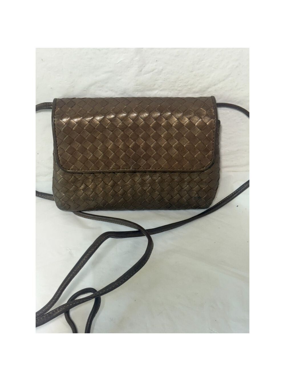 Ashneil Nappa Intrecciato Flap Clutch Crossbody